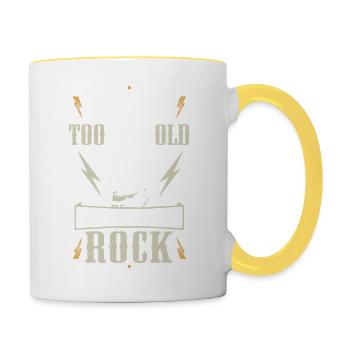 Jamais trop vieux pour Rock - Mug contrasté - blanc/jaune - Droite