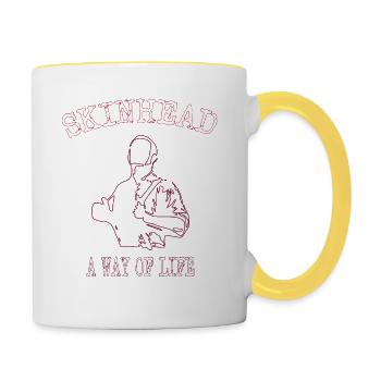 Way of life skinhead - Contrasting Mug - white/yellow - Right