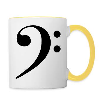 Bass Clef - Contrasting Mug - white/yellow - Right