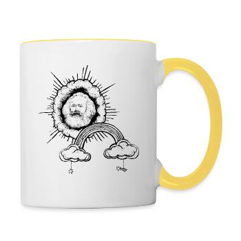 Karl Marx - Tasse zweifarbig - Weiß/Gelb - Rechts