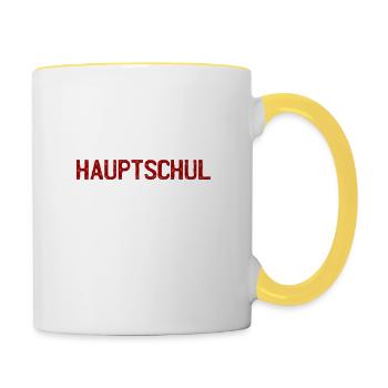Old school New School High School - Contrasting Mug - white/yellow - Right