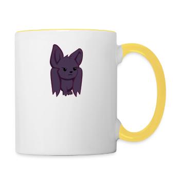 Bat - bat T-shirt - morning muffle - Contrasting Mug - white/yellow - Right