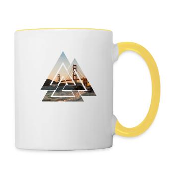 Golden Gate Bridge - Tasse zweifarbig - Weiß/Gelb - Rechts