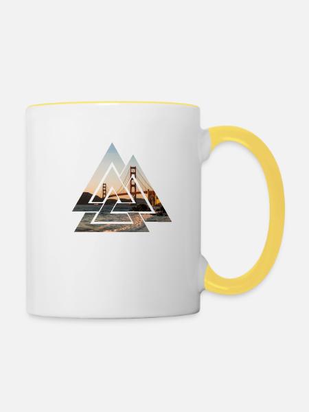 Golden Gate Bridge - Tasse zweifarbig - Weiß/Gelb