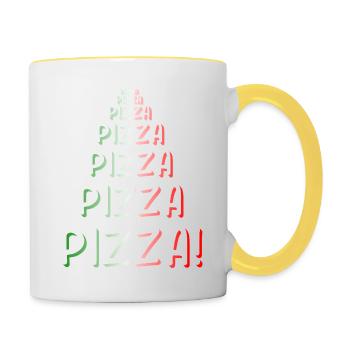 Pizza Pizza Pizza - Mug contrasté - blanc/jaune - Droite