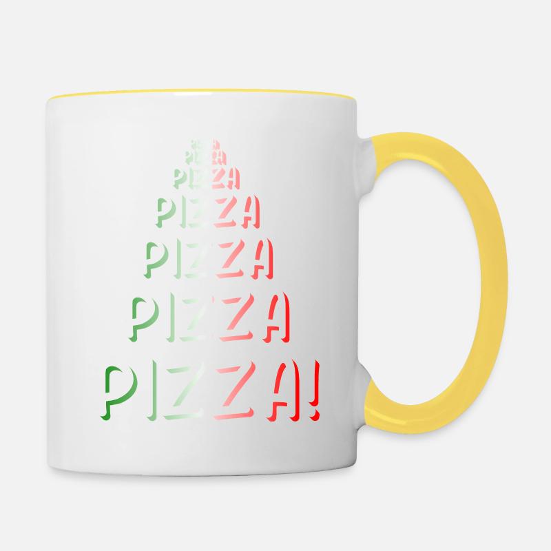 Pizza Pizza Pizza - Mug contrasté - blanc/jaune