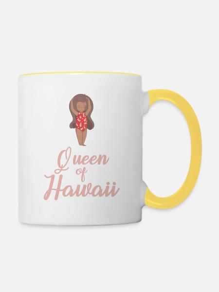 Hawaii - Tasse zweifarbig - Weiß/Gelb