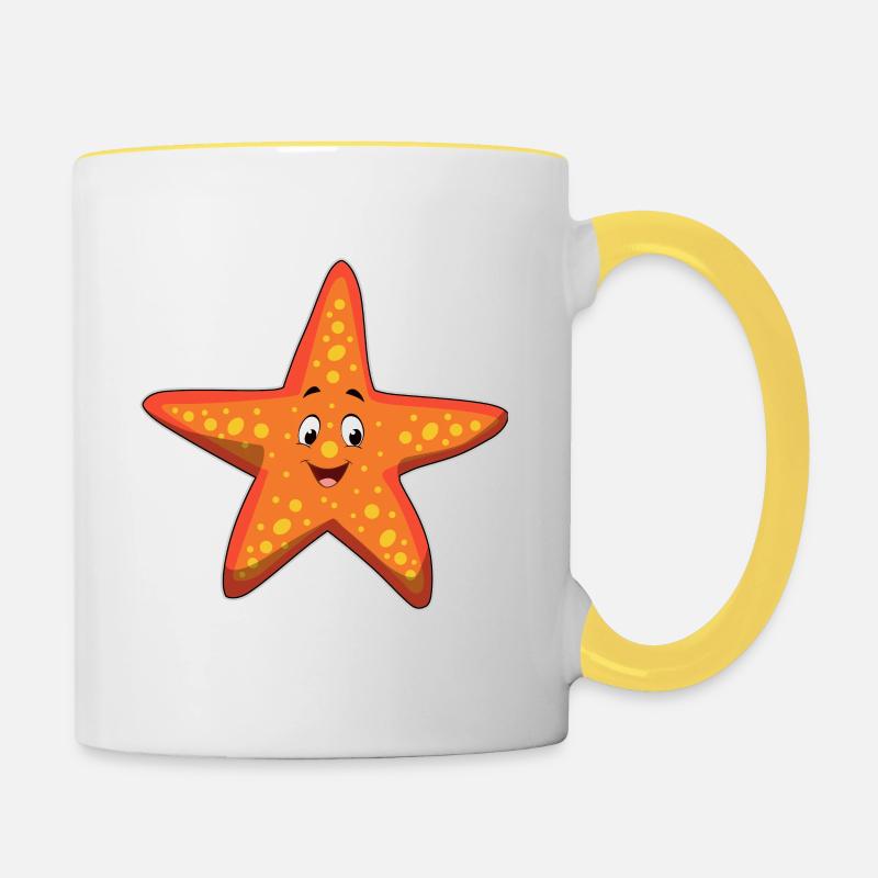 Idée cadeau - Mug contrasté - blanc/jaune