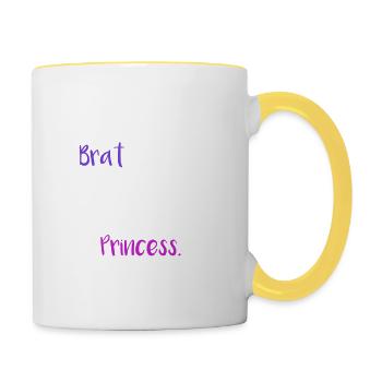 Brat Princess Ageplay DDLG Little Submissive devot - Tasse zweifarbig - Weiß/Gelb - Rechts
