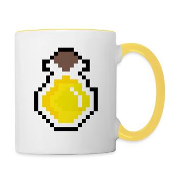 Potion jaune pixels - Mug contrasté - blanc/jaune - Droite