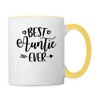 Best Auntie Ever - For the dearest aunt in the world - Contrasting Mug - white/yellow - Right