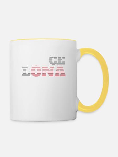 Barcelona - Tasse zweifarbig - Weiß/Gelb