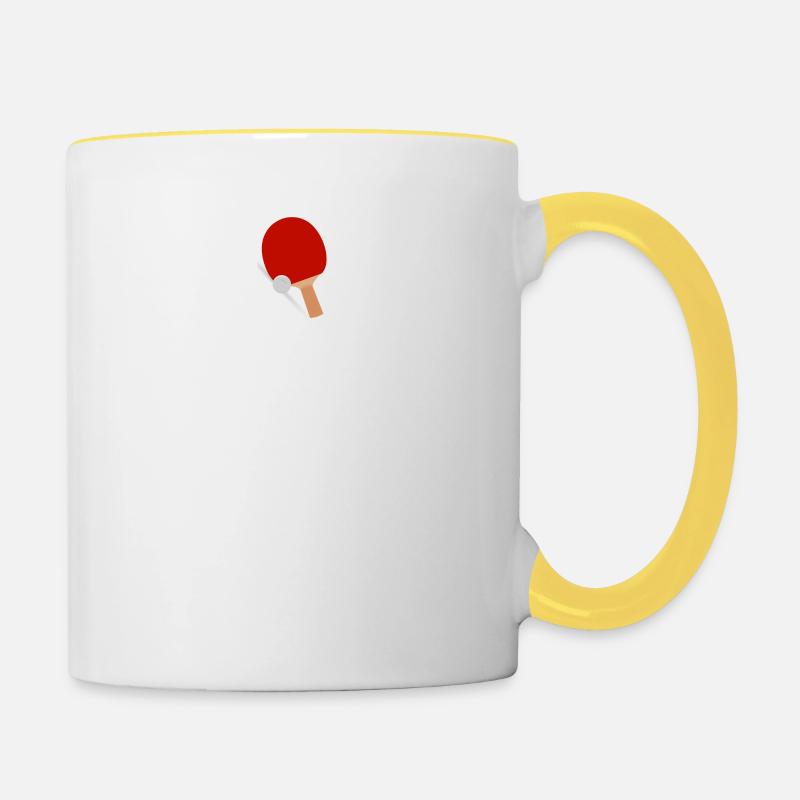 You just got served table tennis - Contrasting Mug - white/yellow