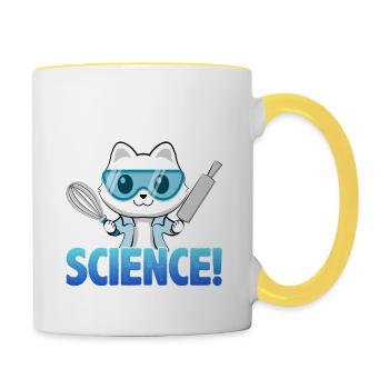 Baking is Science Cat - Contrasting Mug - white/yellow - Right