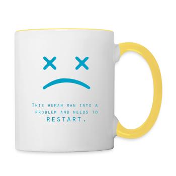 Computer - Tasse zweifarbig - Weiß/Gelb - Rechts