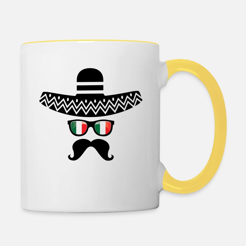 Sombrero - Tasse zweifarbig - Weiß/Gelb