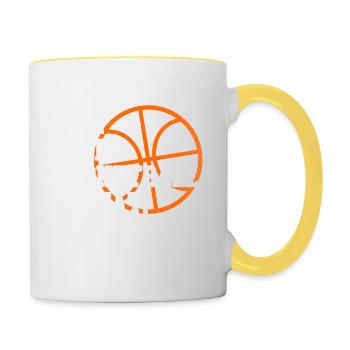 Eat Sleep Basketball Repeat Geschenk Sport Baller - Tasse zweifarbig - Weiß/Gelb - Rechts