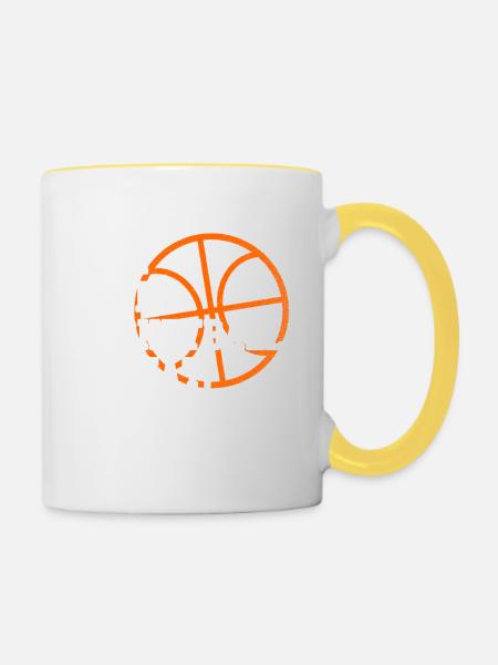 Eat Sleep Basketball Repeat Gift Sport Baller - Contrasting Mug - white/yellow