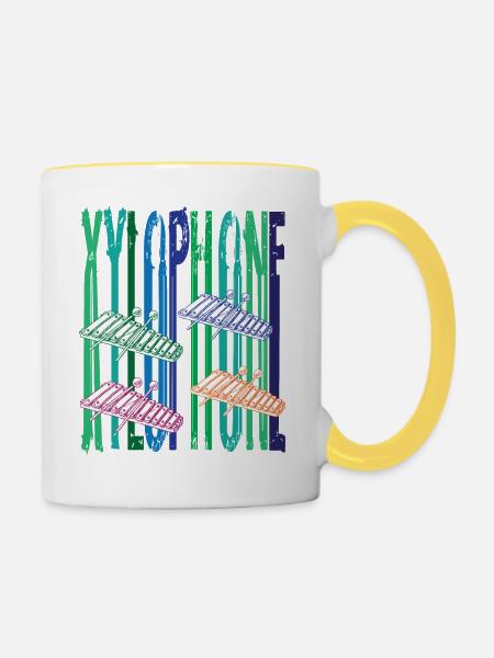 Rainbow Xylophone - Tasse zweifarbig - Weiß/Gelb