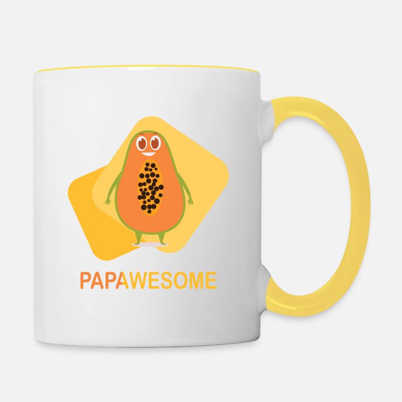 Früchte - Tasse zweifarbig - Weiß/Gelb