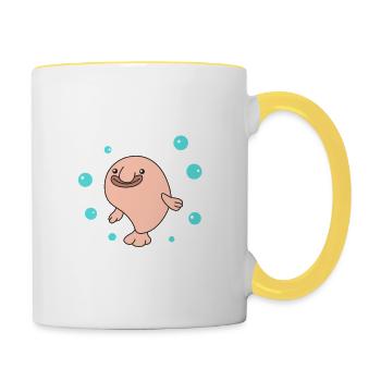 Blobfish drôle parfait pour les amateurs de poisson blob blob - Mug contrasté - blanc/jaune - Droite