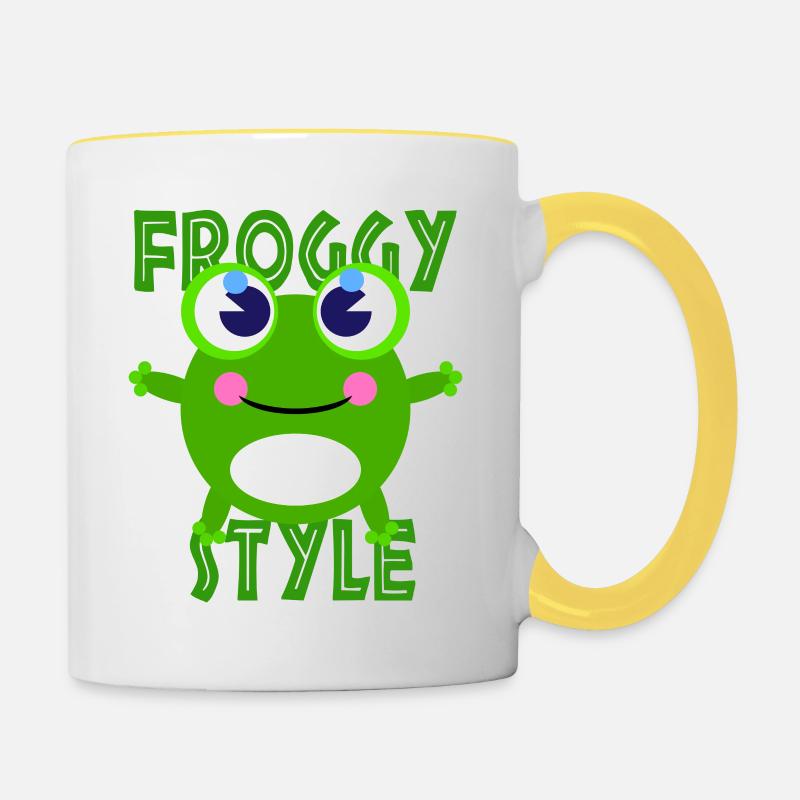 Grenouille douce - Mug contrasté - blanc/jaune