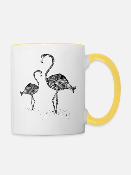 family - Contrasting Mug - white/yellow