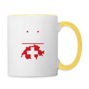 Have no fear the Swiss is here - Tasse zweifarbig - Weiß/Gelb - Rechts