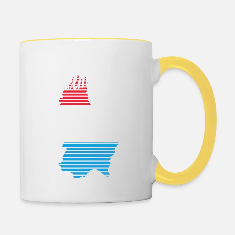 luxembourg - Mug contrasté - blanc/jaune