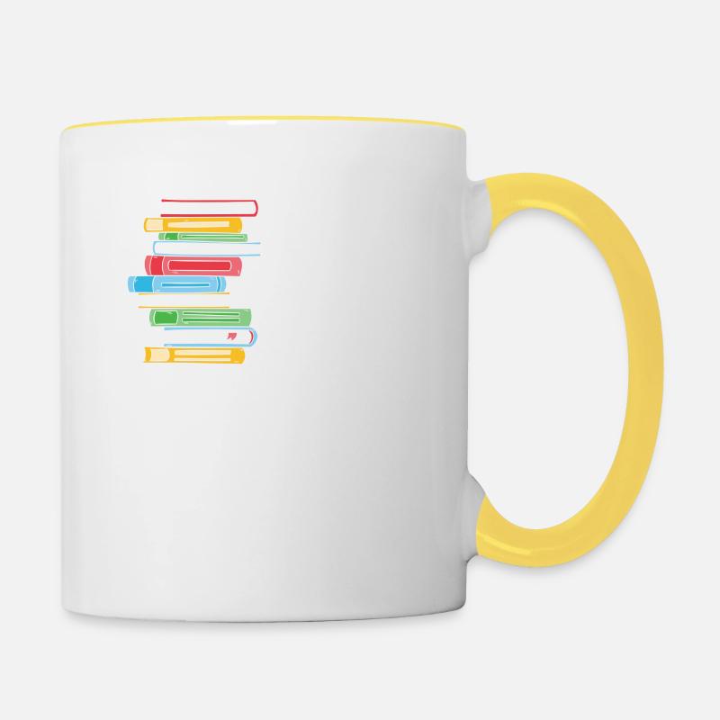 I'm not addicted to Reading - Contrasting Mug - white/yellow