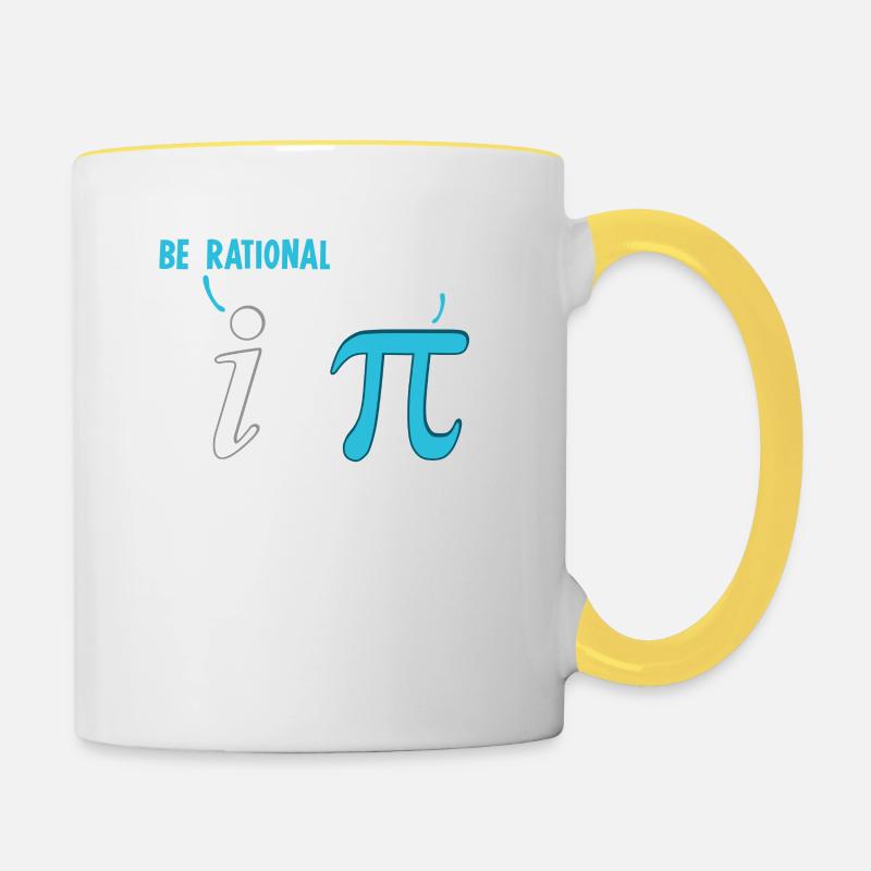 Soyez rationnel Get Real Fun Math Math Joke Stats Pun - Mug contrasté - blanc/jaune