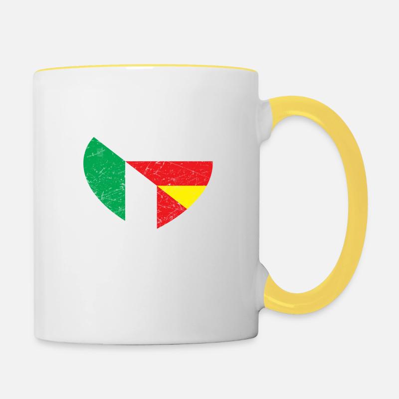 Italian Germany gift - Contrasting Mug - white/yellow