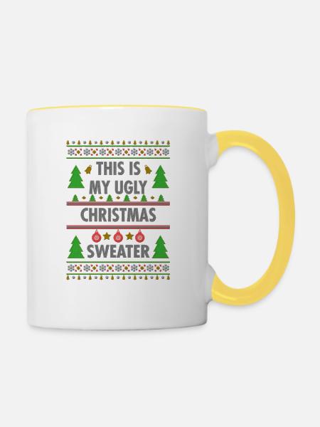 Christmas - Tasse zweifarbig - Weiß/Gelb