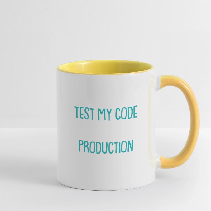 Cadeau de chemise de codeur de production de code de test cool Mug contrasté