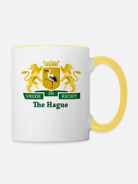 DER HAAG - Tasse zweifarbig - Weiß/Gelb