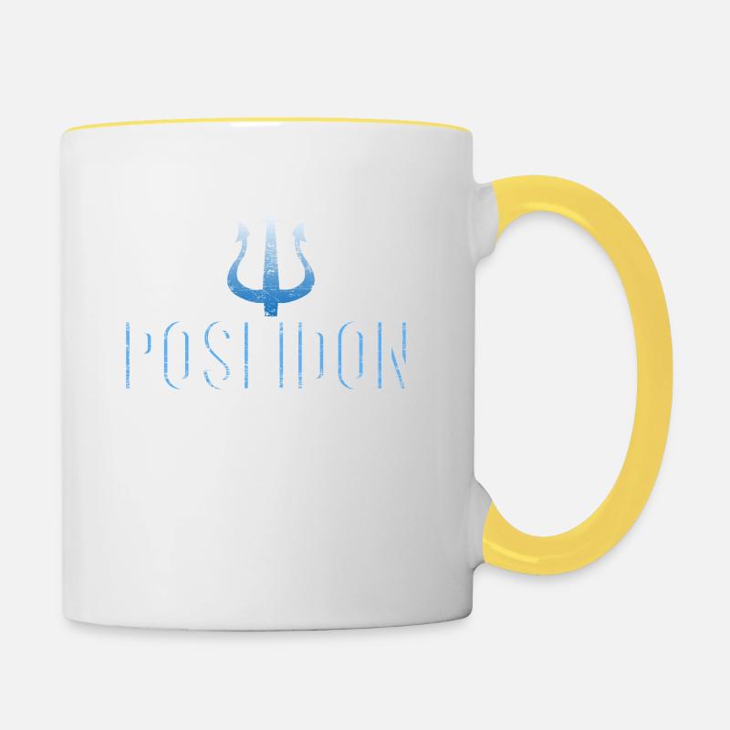 Poséidon - Mug contrasté - blanc/jaune