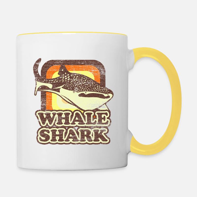 Requin-baleine - Mug contrasté - blanc/jaune