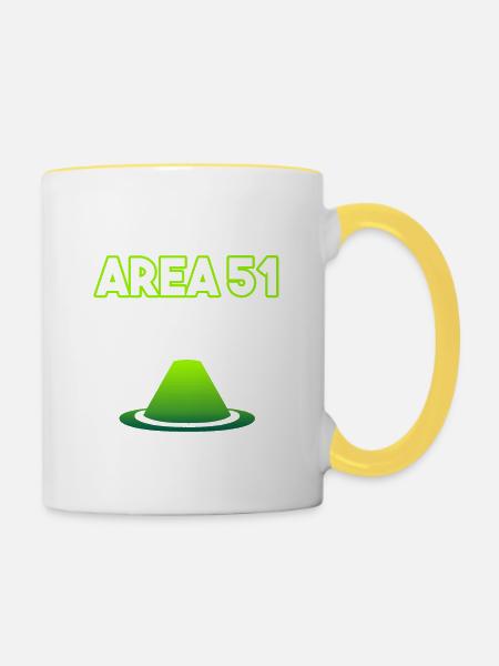 Area 51 - Tasse zweifarbig - Weiß/Gelb