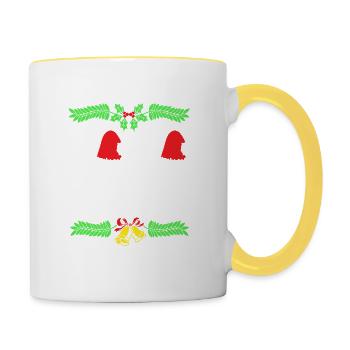 Drôle Joyeux Noël 2018 Père Klaus Cadeau - Mug contrasté - blanc/jaune - Droite