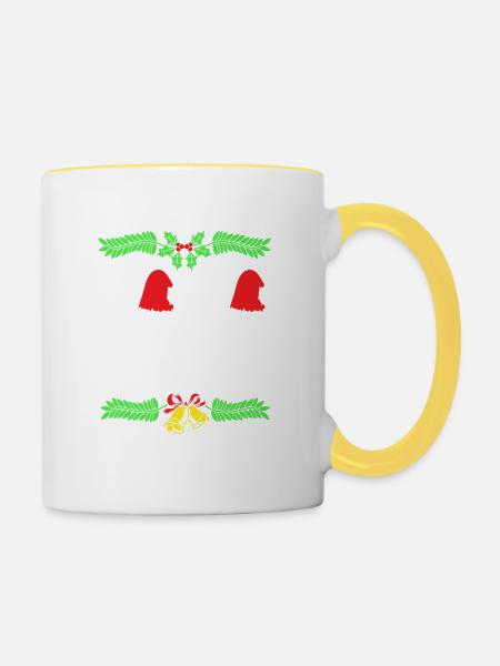 Lustig frohe Weihnachten 2018 Vater Klaus Geschenk - Tasse zweifarbig - Weiß/Gelb