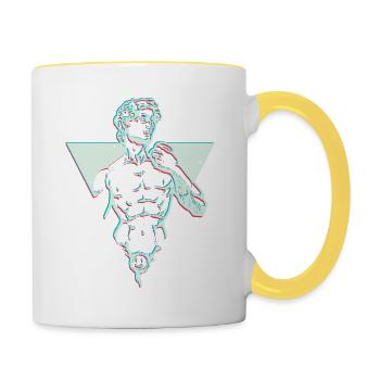 Michelangelo David - Tee shirt Renaissance - Mug contrasté - blanc/jaune - Droite