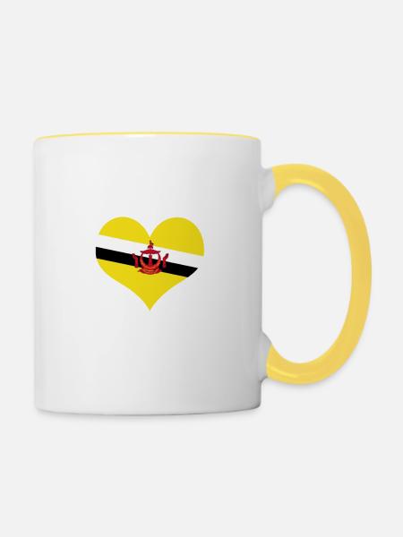 I love Brunei - Tasse zweifarbig - Weiß/Gelb