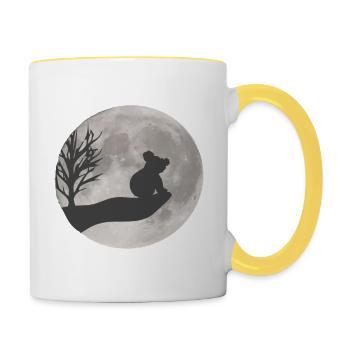 Koala dessin - Mug contrasté - blanc/jaune - Droite