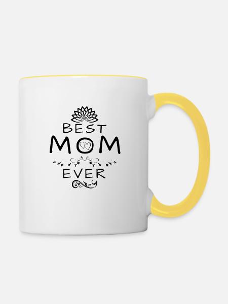 Beste Mutter - Tasse zweifarbig - Weiß/Gelb
