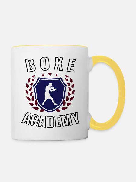 Boxe Academy - Tasse zweifarbig - Weiß/Gelb