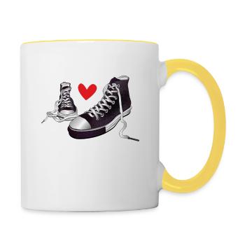 Paire de chaussures de chuck - Mug contrasté - blanc/jaune - Droite