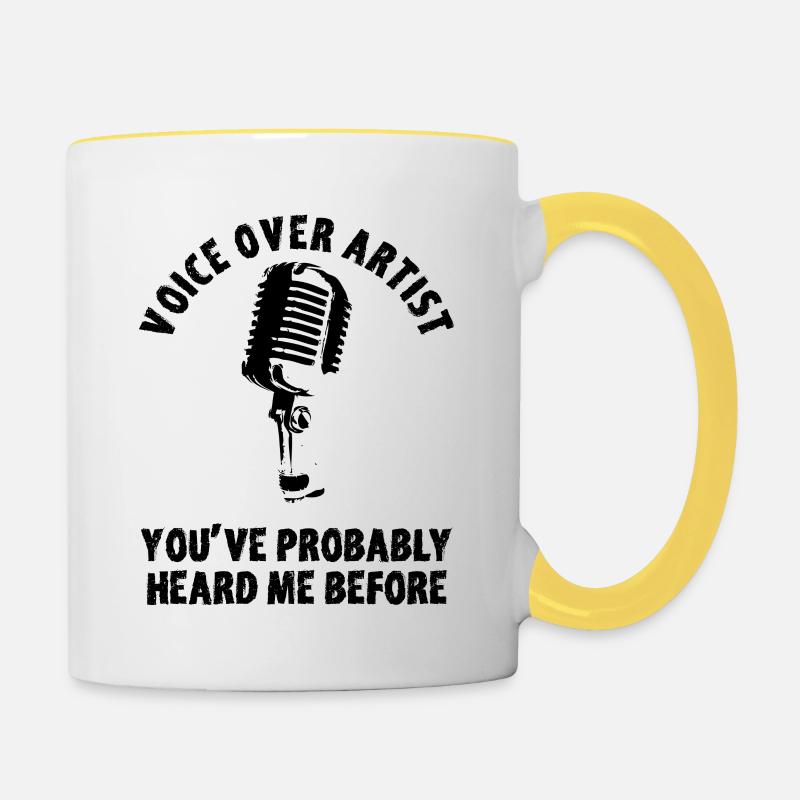 Voice actor Synchronizer Speaker Synchro - Contrasting Mug - white/yellow