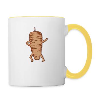 Drôle Dabbender Gyros Dab Gift - Mug contrasté - blanc/jaune - Droite