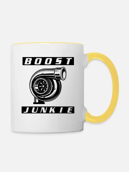 Turbo Boost Automechaniker - Tasse zweifarbig - Weiß/Gelb
