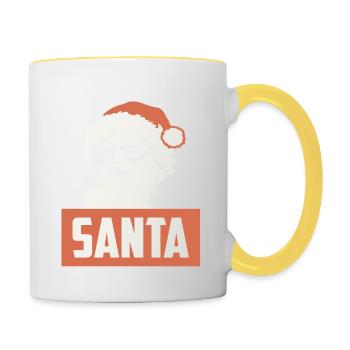 RETRO SANTA CHRISTMAS - Contrasting Mug - white/yellow - Right